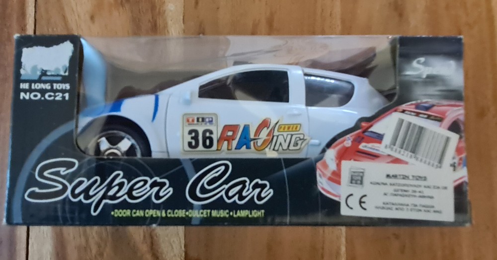 Vintage 90s Super Racer HE LONG TOYS friction battery operated car NOS UNTESTED