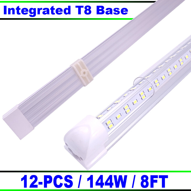 Integrated LED Tube 8Ft 144W LED Bar Lamp LED Shop Light Fixture  6500K 12/Pack