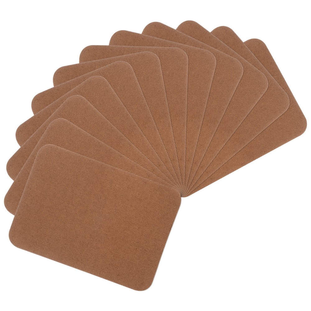 12Pcs 3x4.25 Inch Iron-On Cotton Patches for Clothing Repair in Brown  