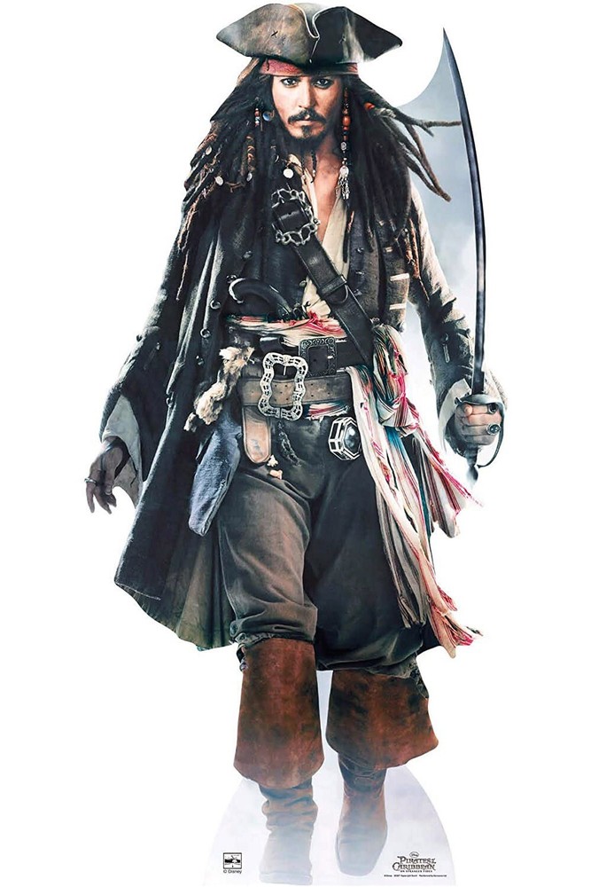 Captain Jack Sparrow Cardboard Cutout Official Disney kids Pirate party prop