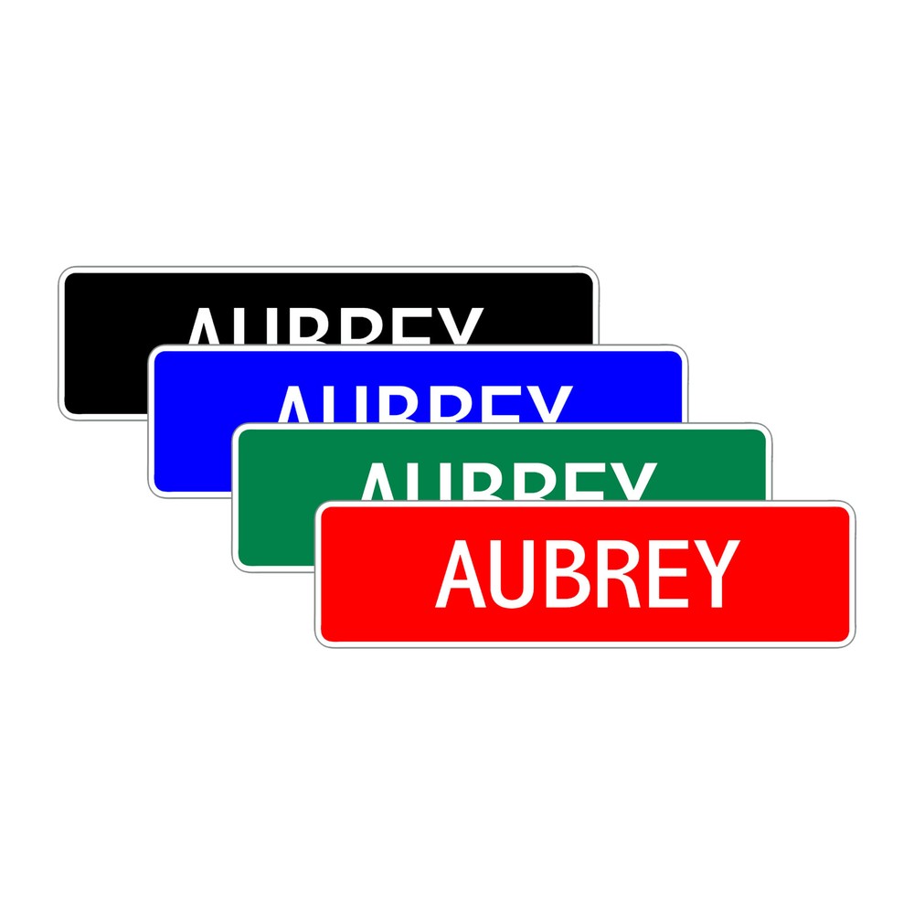 Aubrey Street Sign Aluminum Metal Wall Décor for Kids Room Gift