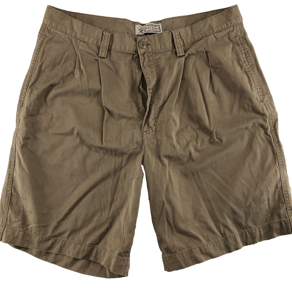 Arizona pleated shorts men’s 38 brown Chino style cotton