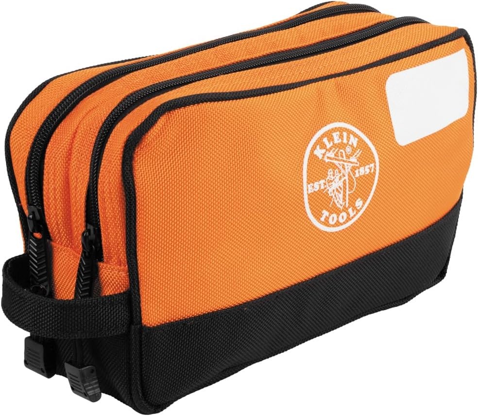 Klein Tools Orange Zipper Tool Pouch Set with Multiple Pockets