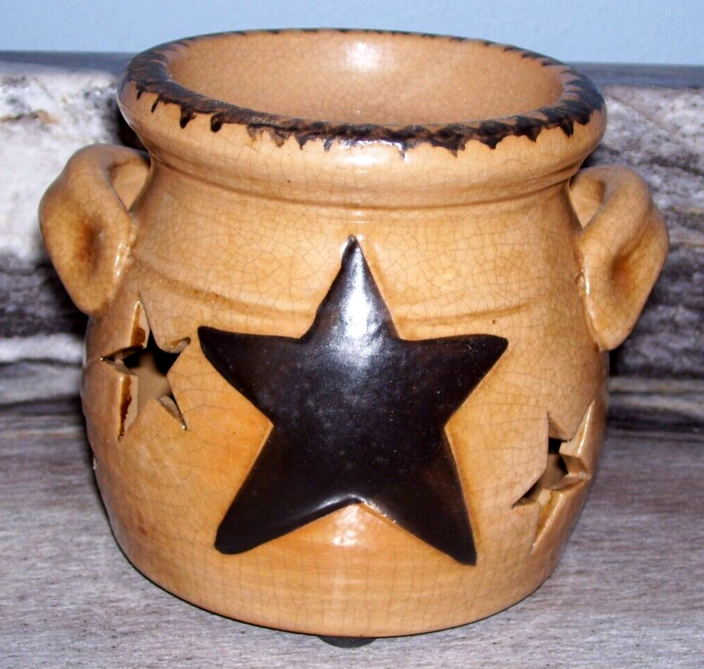 Art Pottery Tealight Wax Warmer Stars Design Nice!