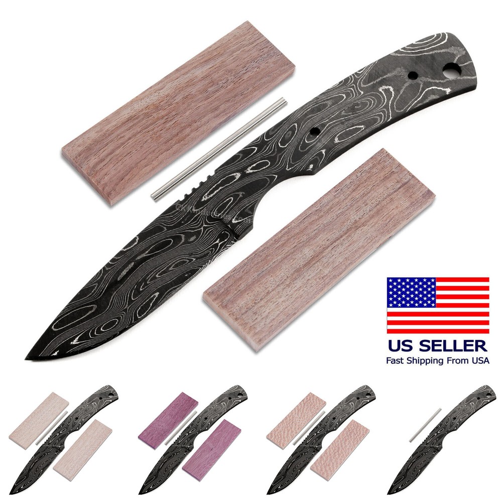 Damascus Steel Lynx Knife Making Kit with 7 Custom Handle Options  