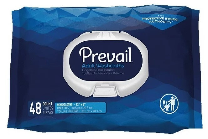 Adult Wipe Prevail Washcloth 8 x 12