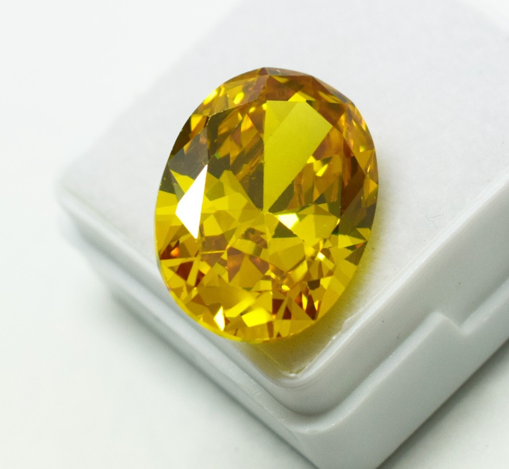 20.00 Ct AAA+ GGI Certified Yellow Sapphire Oval Cut Loose Gemstone-image