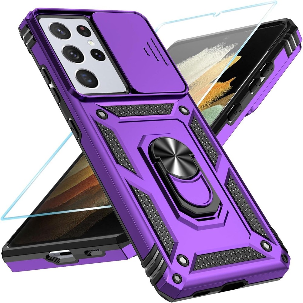 For Samsung Galaxy S21 Ultra 5G Case with Military Grade Protective Cover Purple