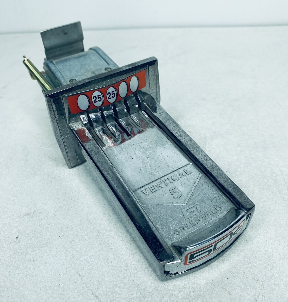 Greenwald Vertical 5 Coin Chute Slide Mechanism Sticker Card Vending Machine 50c