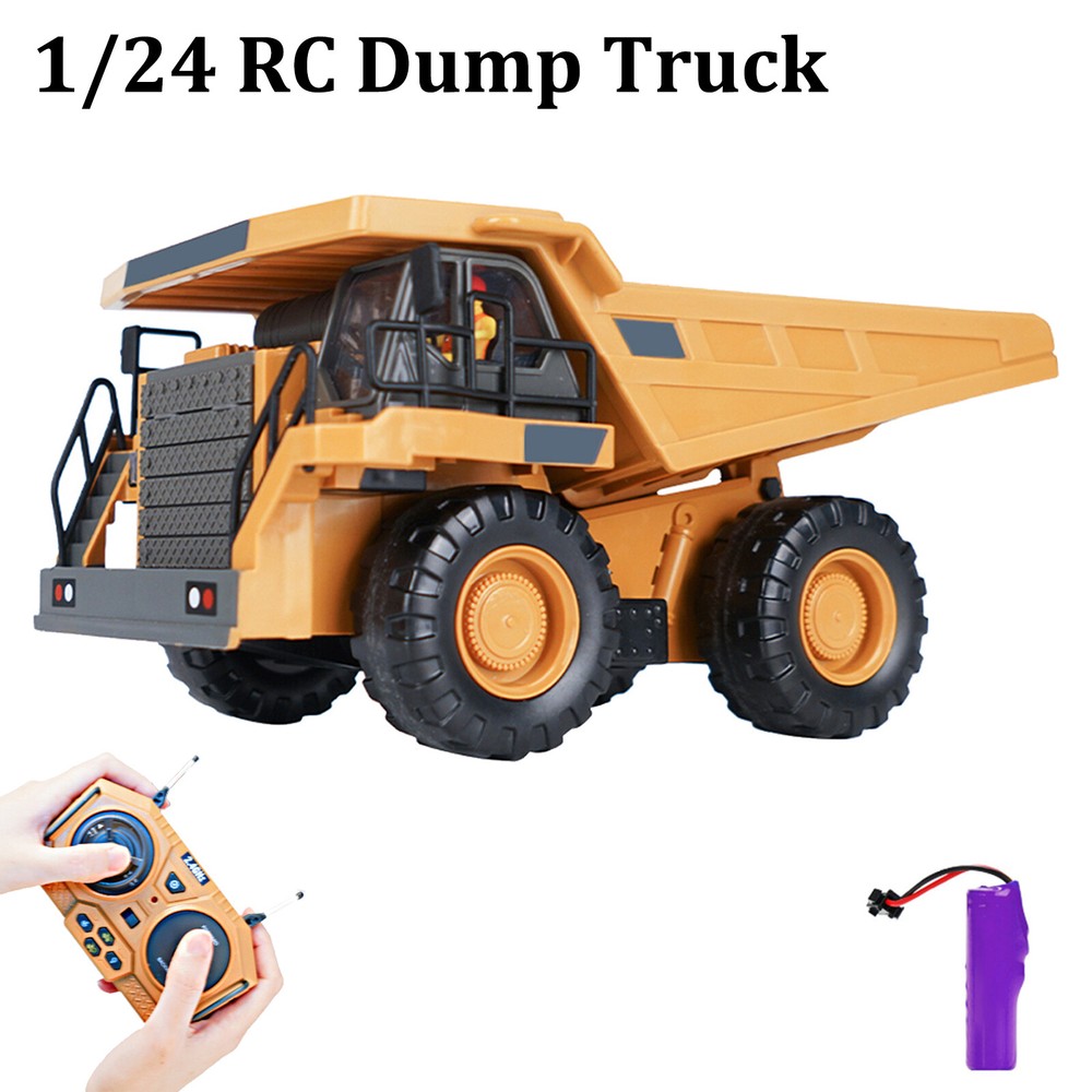 Remote Control Dump Truck 1/24 2.4G 9CH Engineering Vehicles w/Lights Music I6V2