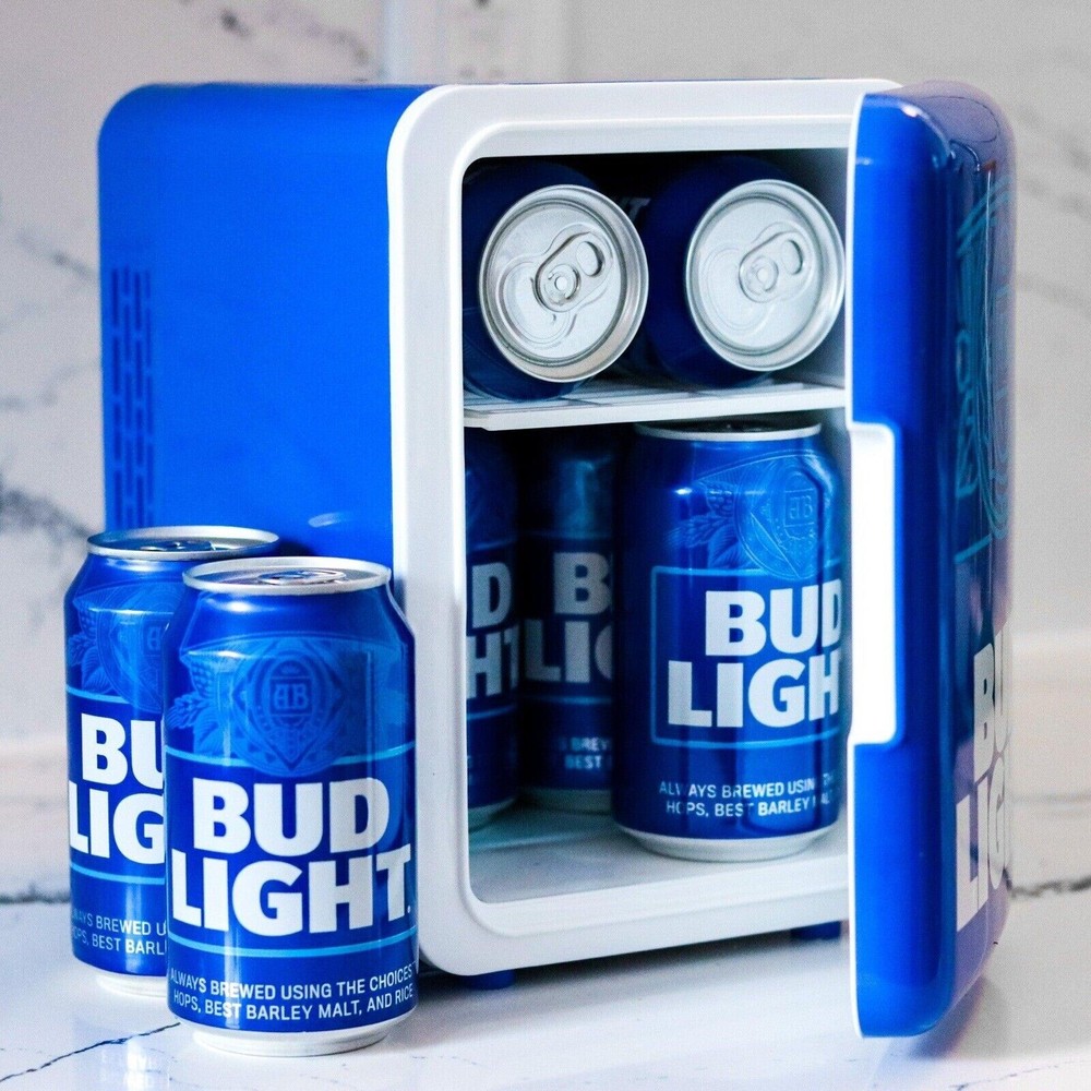 NEW! BUD LIGHT MINI BEVERAGE CENTER PORTABLE COMPACT PERSONAL FRIDGE COOLER