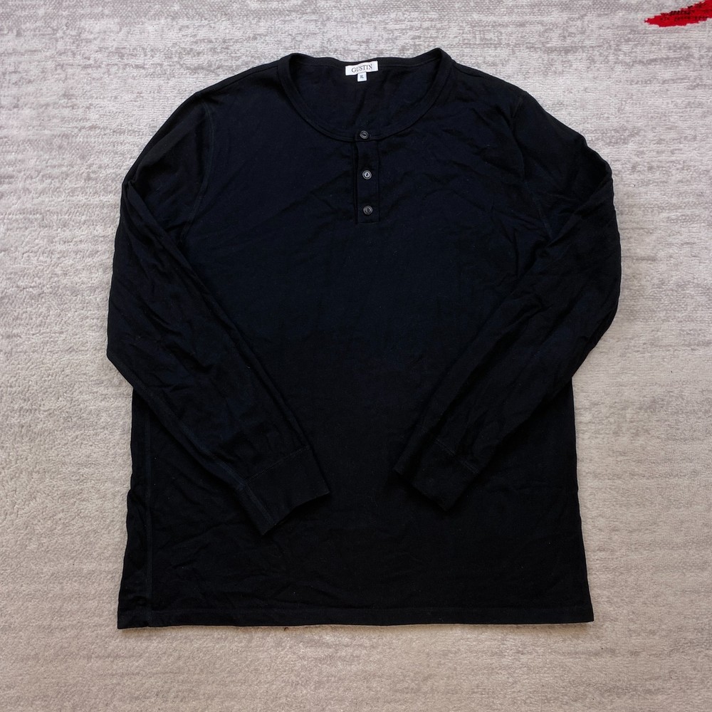 Gustin Henley Shirt Extra Large Black Preppy Casual Outdoors Hiker Trekker Mens