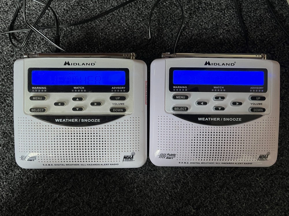 (1x) Midland WR-120EZ NOAA Weather Alert Clock Radio USED TESTED