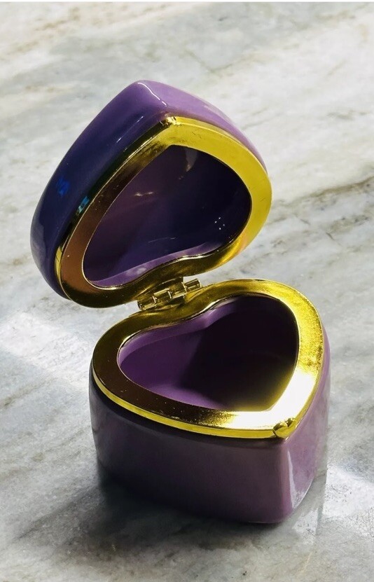 Heart Ceramic Trinket Box  Valentines Day Gift Girls Birthday Mini Jewelry Box3I