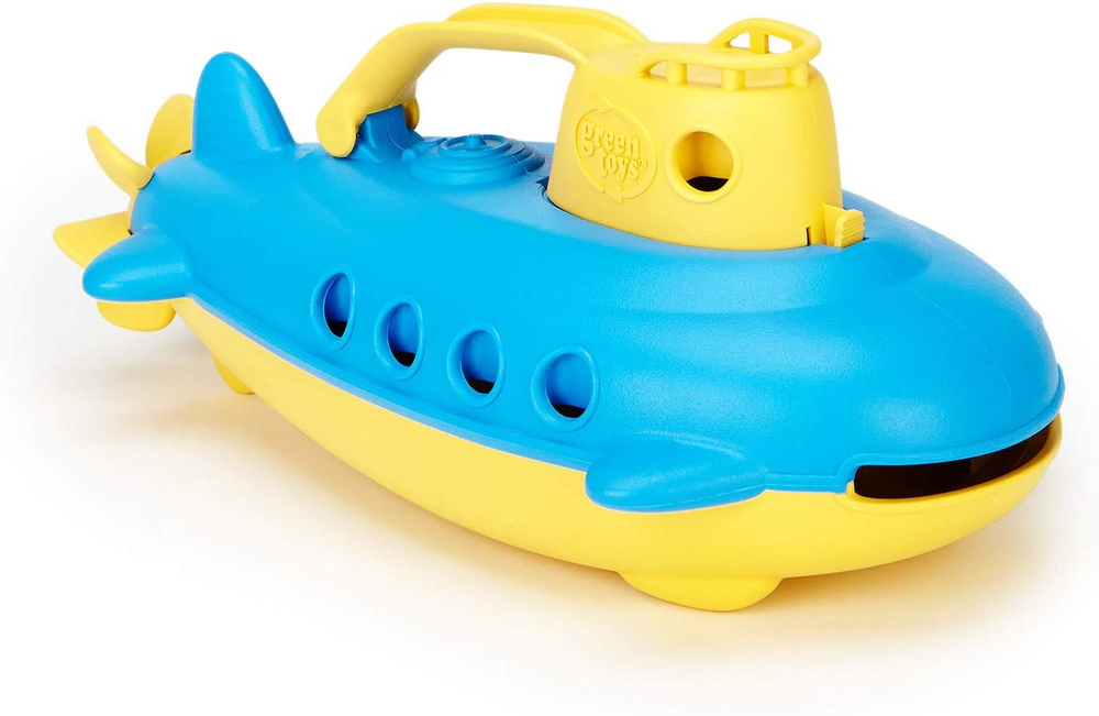 Green Toys Submarine in Yellow & Blue - BPA Free, Phthalate Free, Bath Toy With