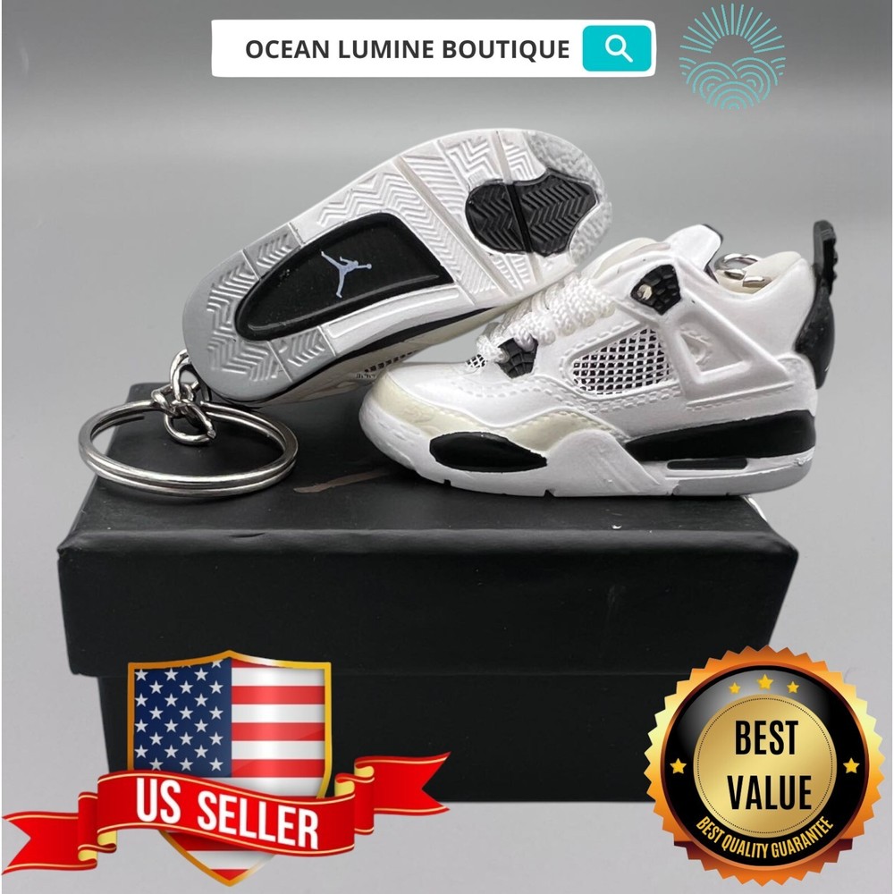 Air Jordan 3D Mini Sneaker Keychain, Shoe Keyring Shoe Box, Display Box Option