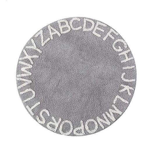ABC Kids Alphabet Learning Rug for Toddlers 59-Inch Soft Grey Play Mat-image