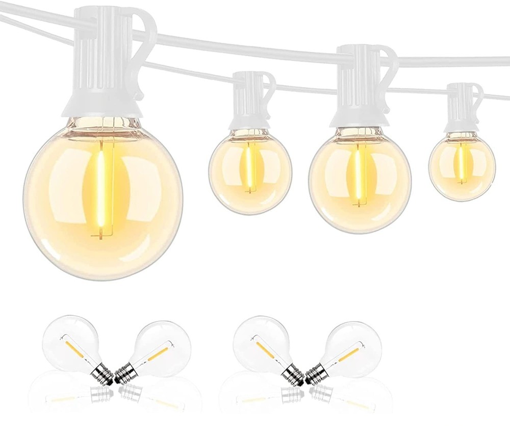 Abeja 50FT G40 LED Globe String Lights, Outdoor Patio String Lights with 50+2...-image