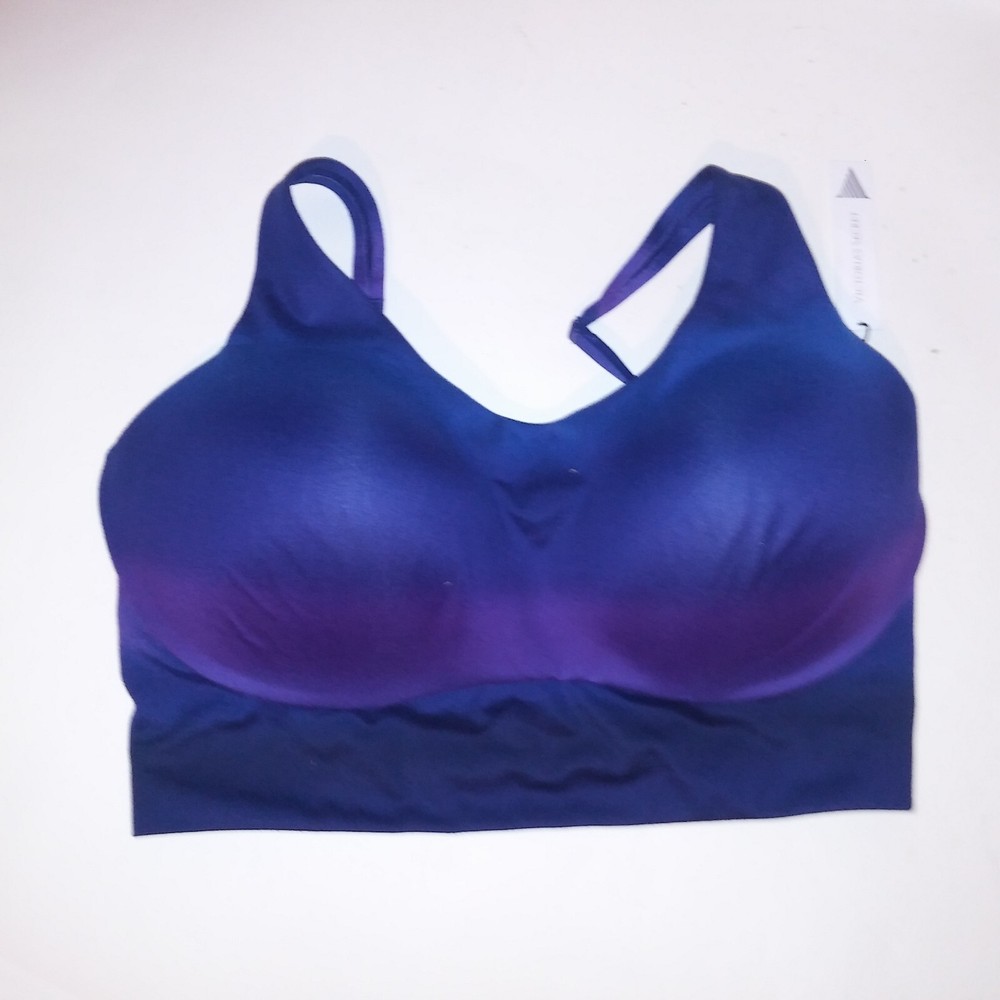 Victoria Secret Sports Bra Blue Purple Ombre Lightly Lined Allegro On Point New