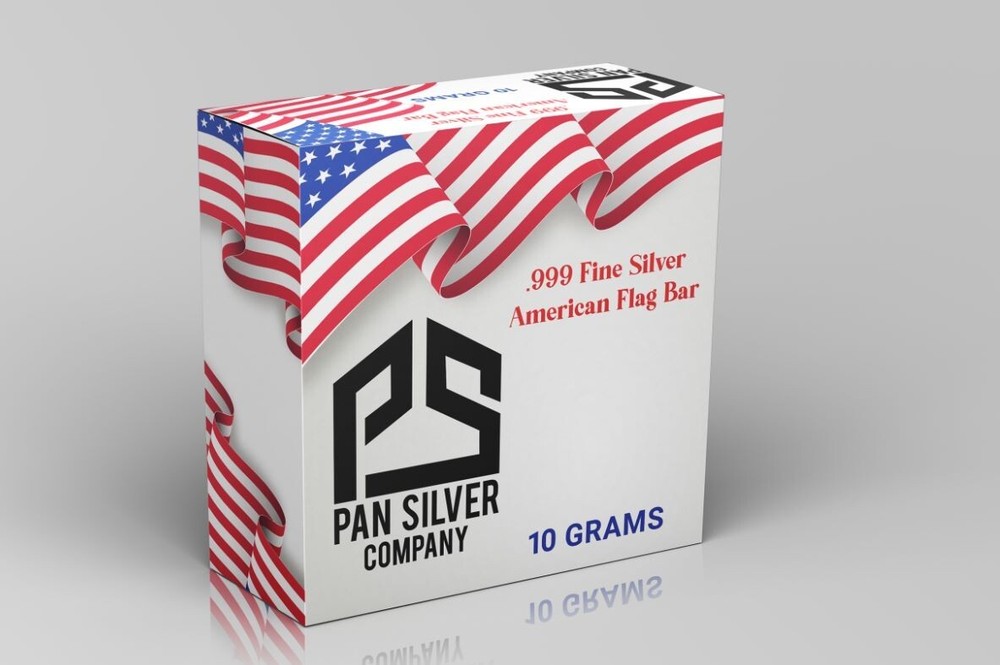 10g .999 Fine Silver American Flag Bar