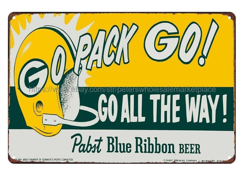 1960s Football Beer Advertising Metal Tin Sign Bardecors Vintage Decor