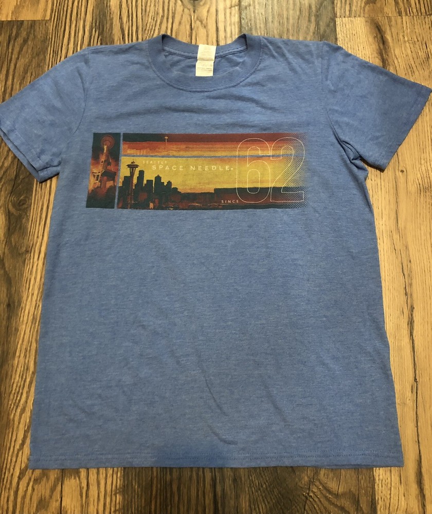 Space Needle Seattle Washington Attraction TShirt Since ‘62 SM blue short sleeve