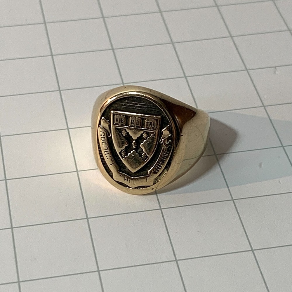Harvard Business School 10K Gold Ring Size 8 12.07 oz Class 1976 Artcarved by JR