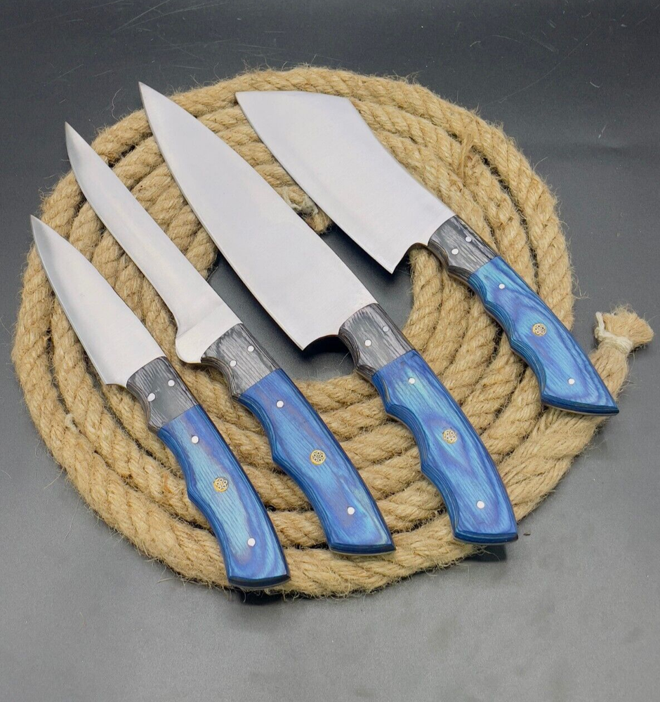 Handmade Custom Cr 12 Steel Sharp Kitchen 4 pc professional Chef Knives set