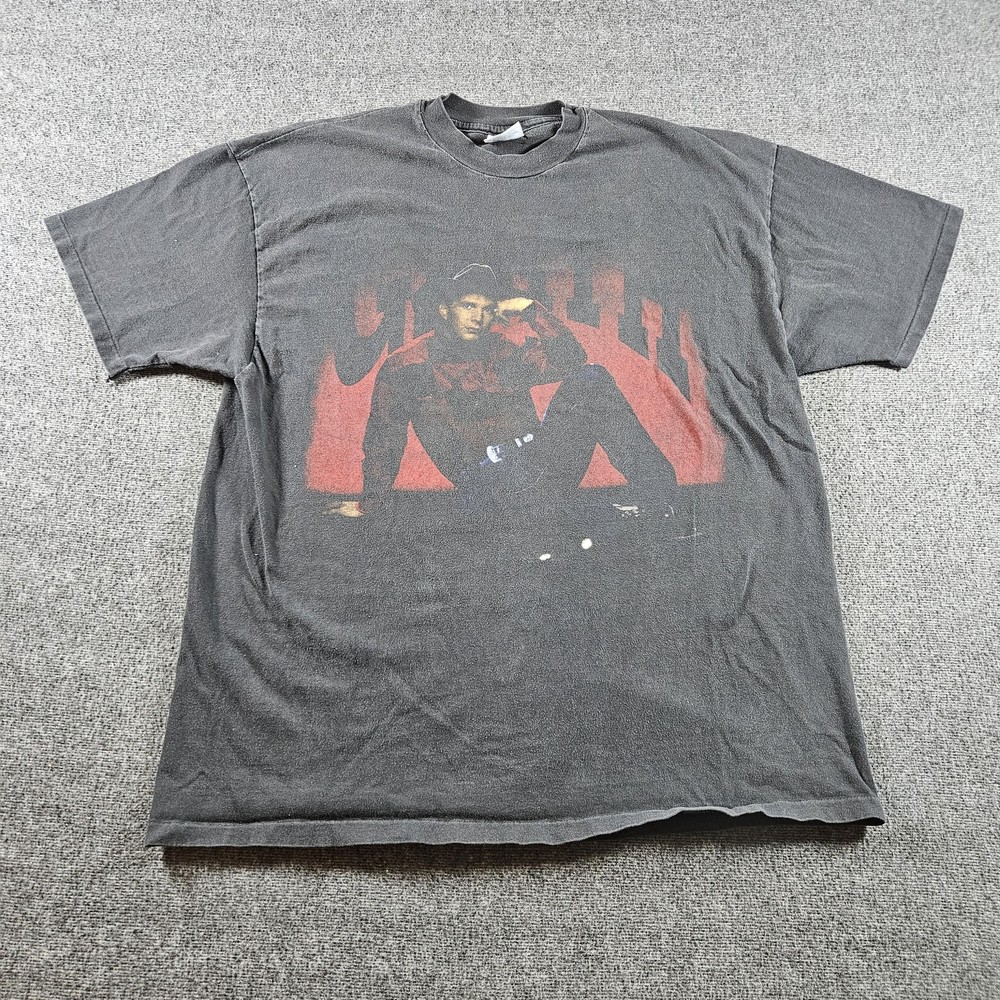 Vintage Hanes Beefy-T Shirt Mens XL Black World Tour Double Sided 90s Tee