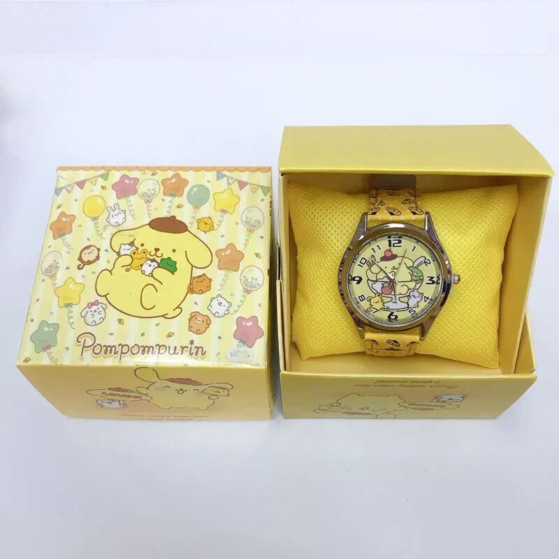 Pompompurin Hello Kitty Watch with Gift Box and pillow Quartz Perfect Gift NEW