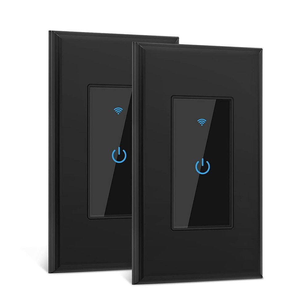 2 Pack WiFi Smart Switch Smart Light Switch Remote Control Alexa & Google Home