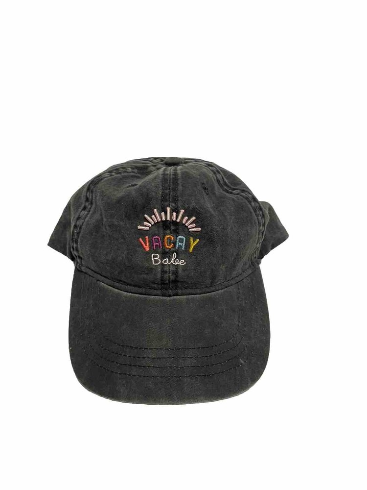 VACAY BABE ADJUSTABLE STRAPBACK BASEBALL HAT/CAP, GRAY, VACATION/TRAVEL