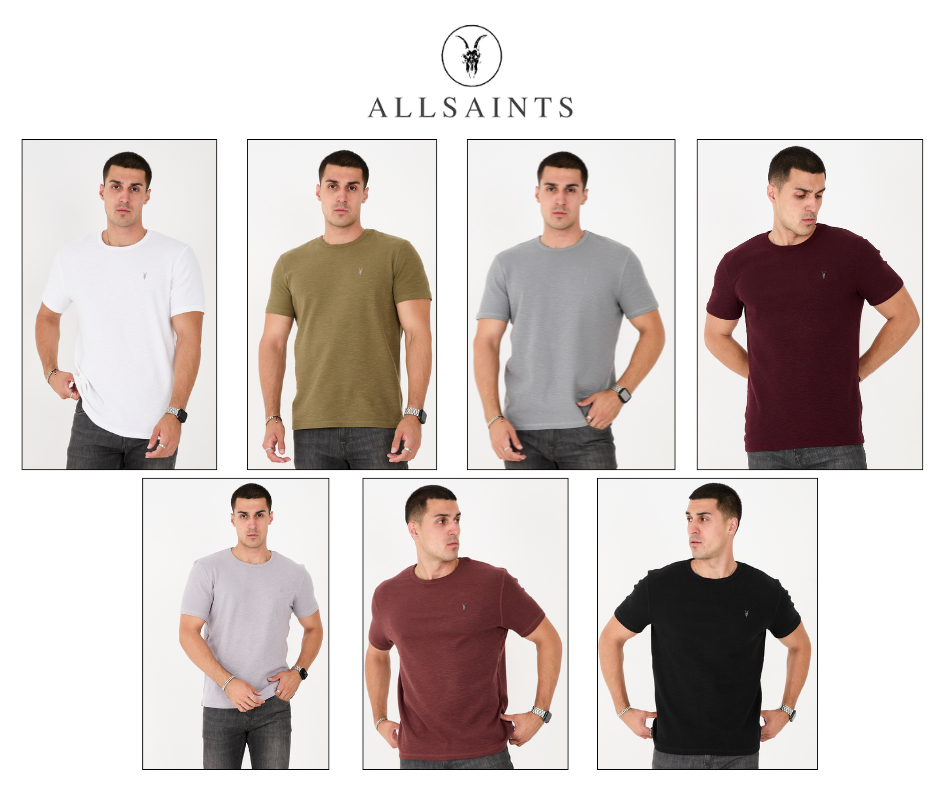 All Saints T Shirt Mens WAFFLE Esum SS Tee Crewneck Designer Top ALLSAINTS NEW!