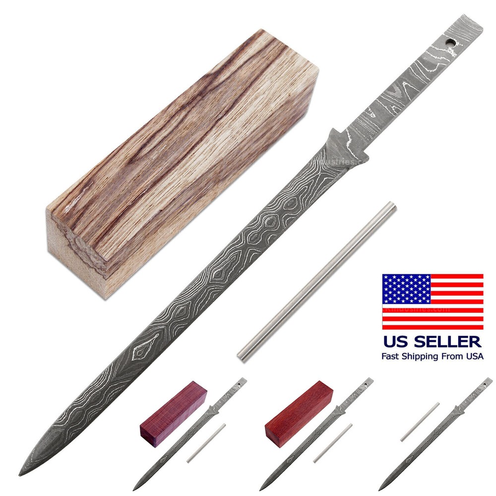 Damascus Knife Making Kit - CEO Rapier - (4 Handle Options) - DIY Blade Kit