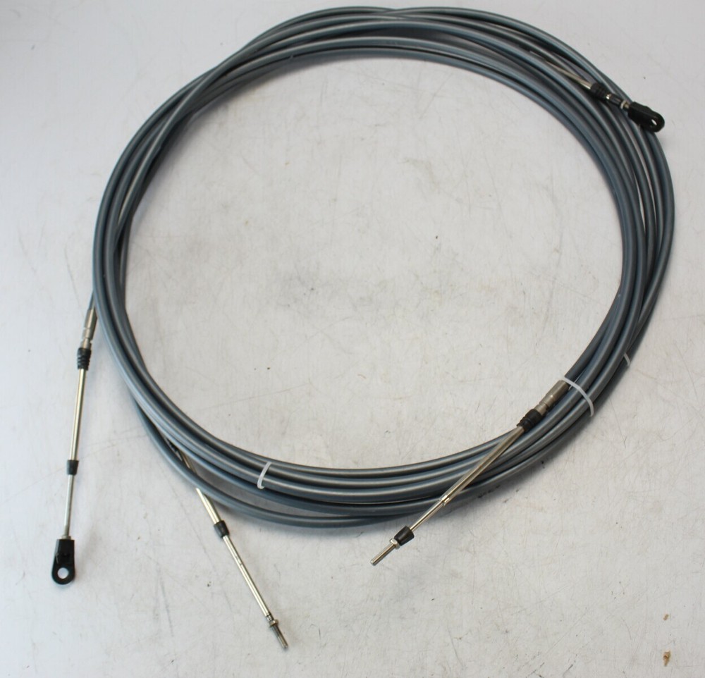 Yamaha 18ft Gray Throttle Shift Cable Set ABA-CABLE-18-GY Twin Pack-image