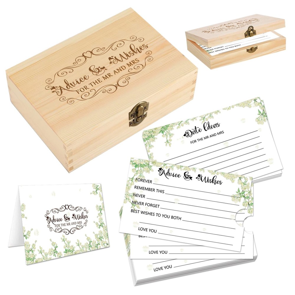 1DFAUL 60pcs Advice and Wishes for the Mr and Mrs, Wedding Advice Cards for W...
