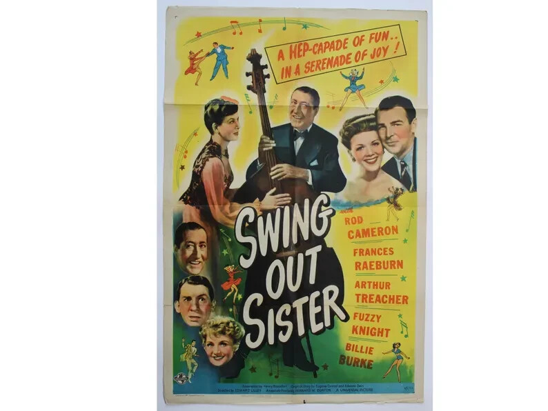 Swing Out Sister 1945 27 x 41 Rod Cameron Billie Burke Arthur Teacher
