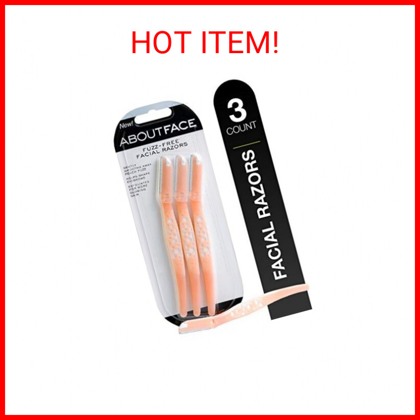 About Face Fuzz-Free Facial Razors for Shaving & Exfoliating - Includes 3 Beauty