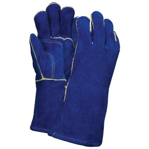 MCR 4501B Welder Glove, Blue Economy, Split Leather, Heat Resistant, BBQ Protect