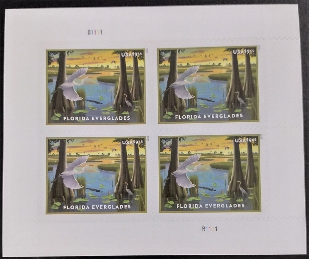 🔥SHEET OF 4 FLORIDA EVERGLADES PRIORITY MAIL STAMPS $9.65 EACH TOTAL $38.60🔥
