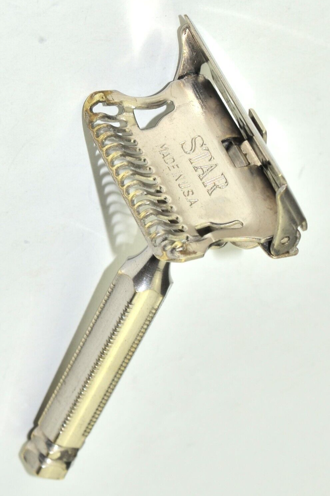 Star Brand 1912 Head Brass Nickel Plated Single Edge Razor, NICE VALUE