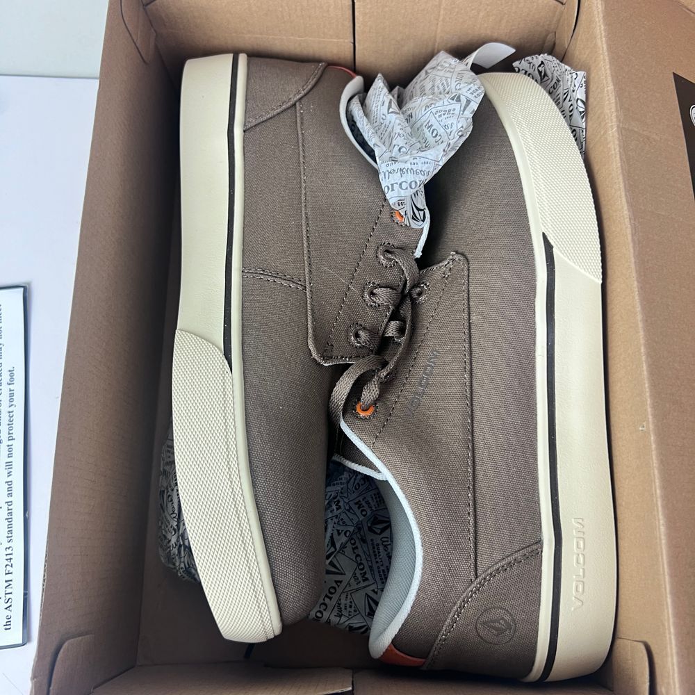 Volcom Workwear Mens True Skate Inspired Composite Toe Work Shoe Brown Sz 11W