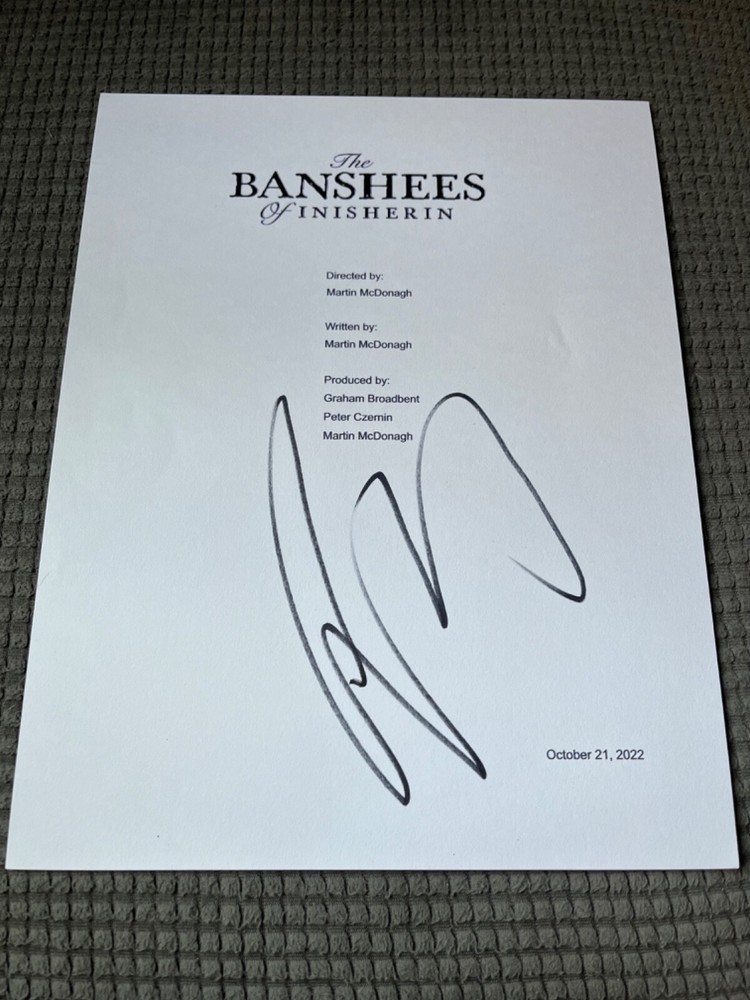 Colin Farrell Signed Autographed The Banshees Of Inisherin Movie Script Cover 1