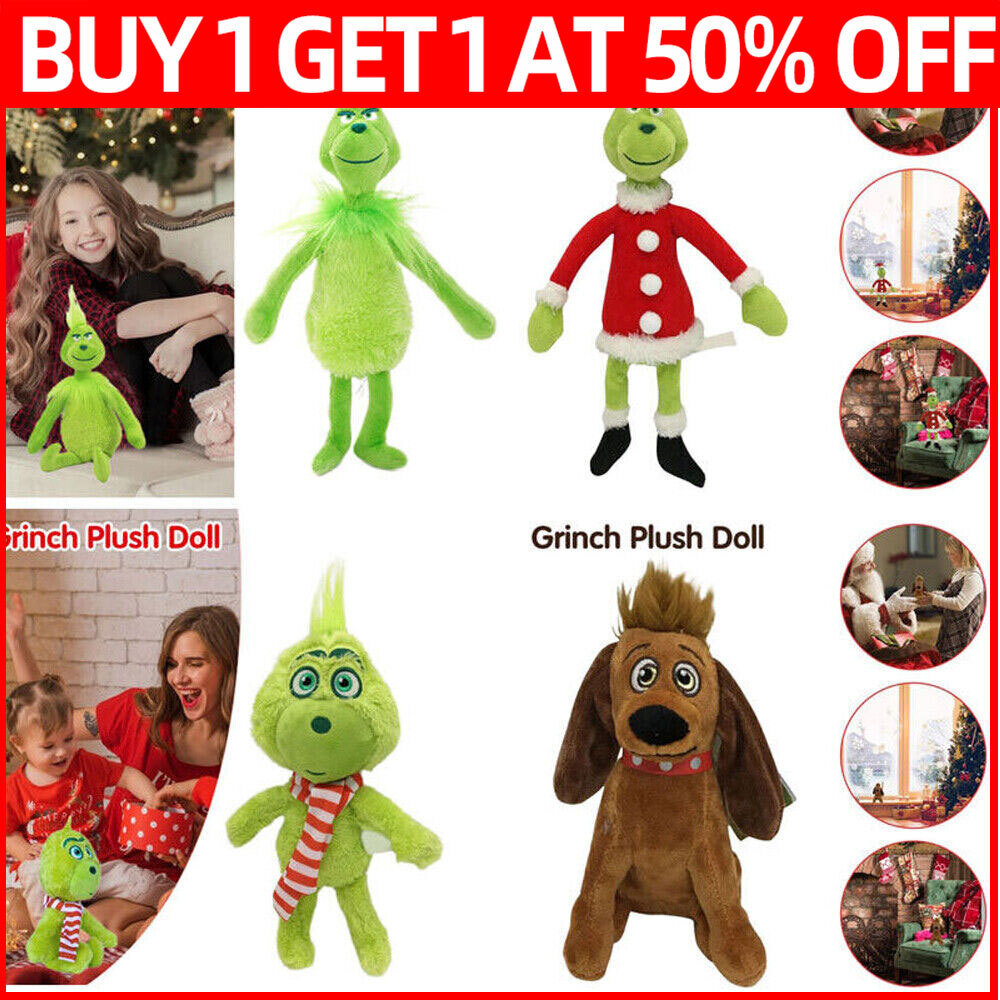 Christmas Green Grinch Plush Doll Soft Toys Doll Christmas Gift Kids Xmas Decor