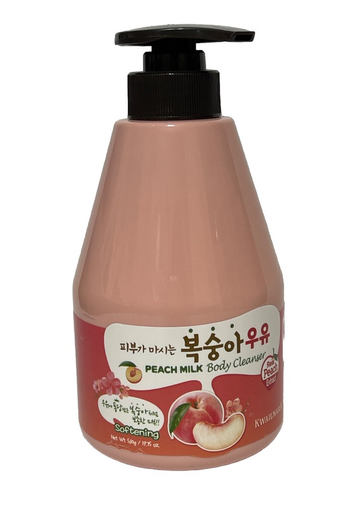 WELCOS KWAILNARA Peach Milk Body Cleanser & Body Lotion (560 g / 19.75 oz. each)