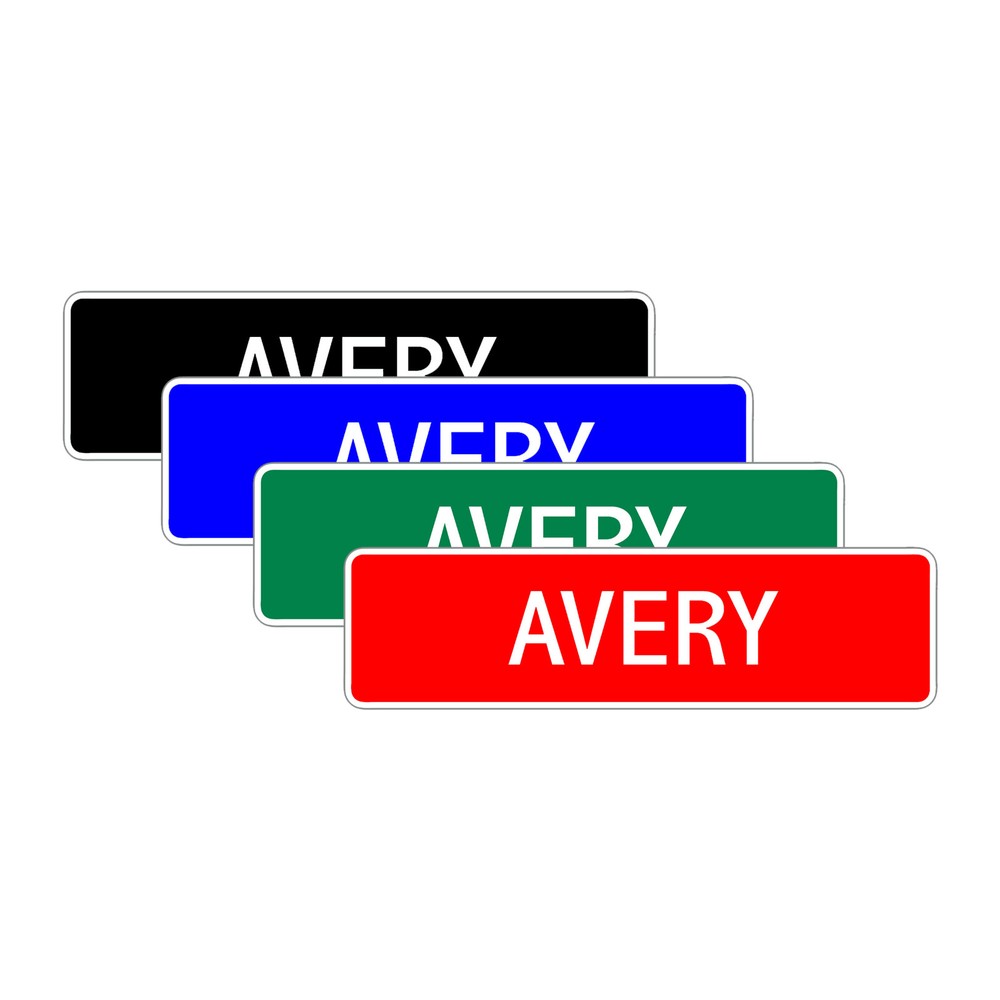 Avery Street Sign Customizable Children's Room Wall Décor Personalized Home Decor Gift Aluminum Metal Name Plate