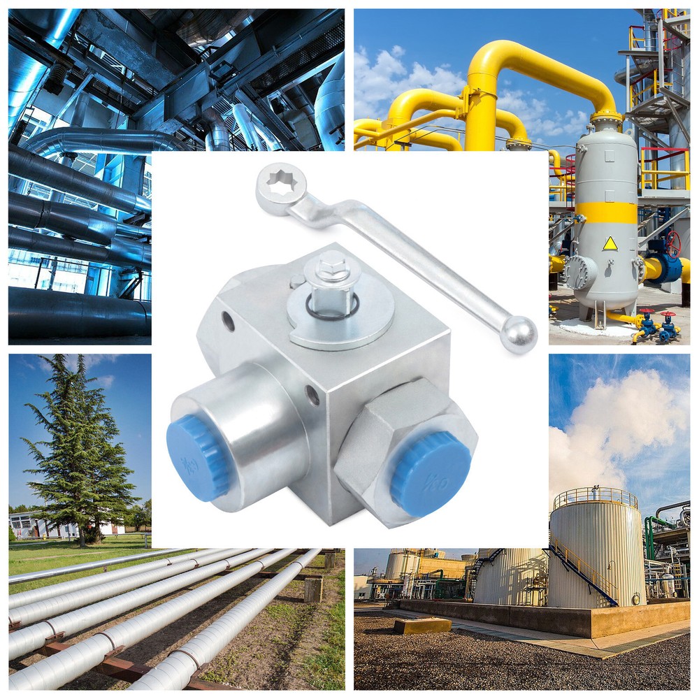 NPT Female Hydraulic 3 Way Ball Valve 5800PSI High Pressure Carbon Steel 3/4