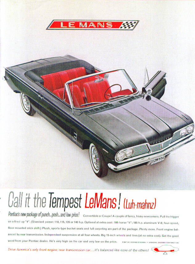 Call it LeMans! Pontiac Tempest convertible ad 1962