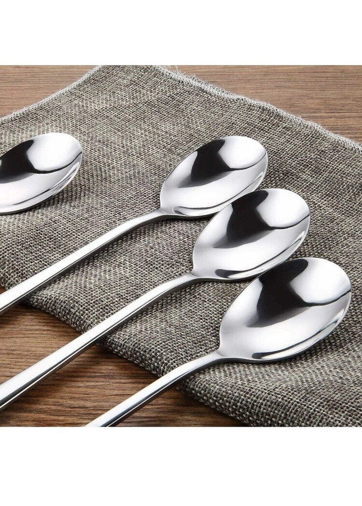 Spoons Korean Soup Stainless Steel Spoon W Long Handle Set US Free Shipping