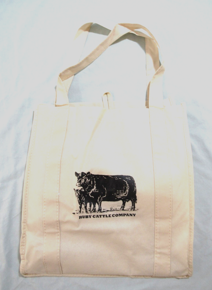 Ruby Cattle Company Canvas Tote Bag Cream (Square Bottom)